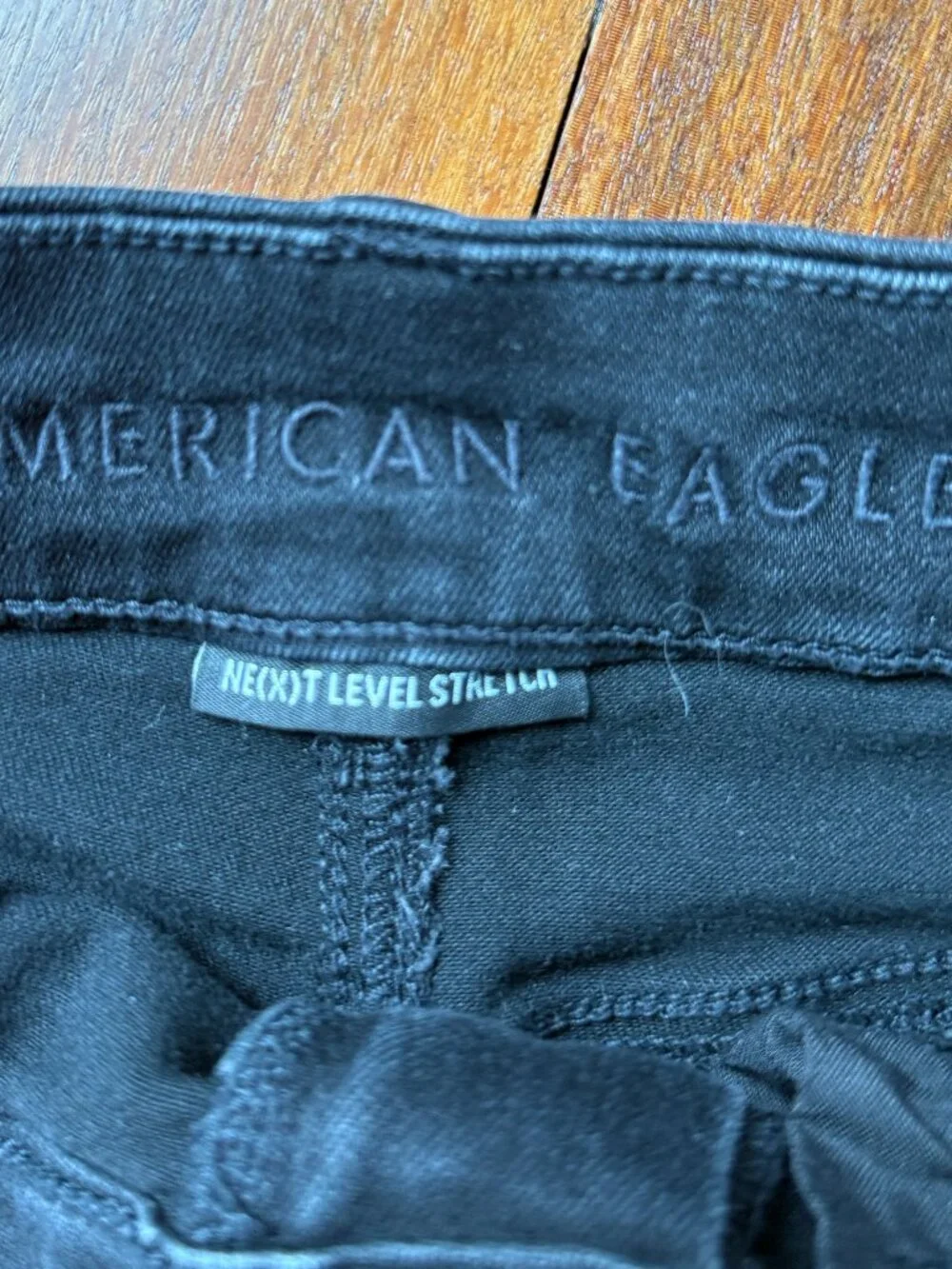 American Eagle Sz 4 Black Distressed Denim Skirt